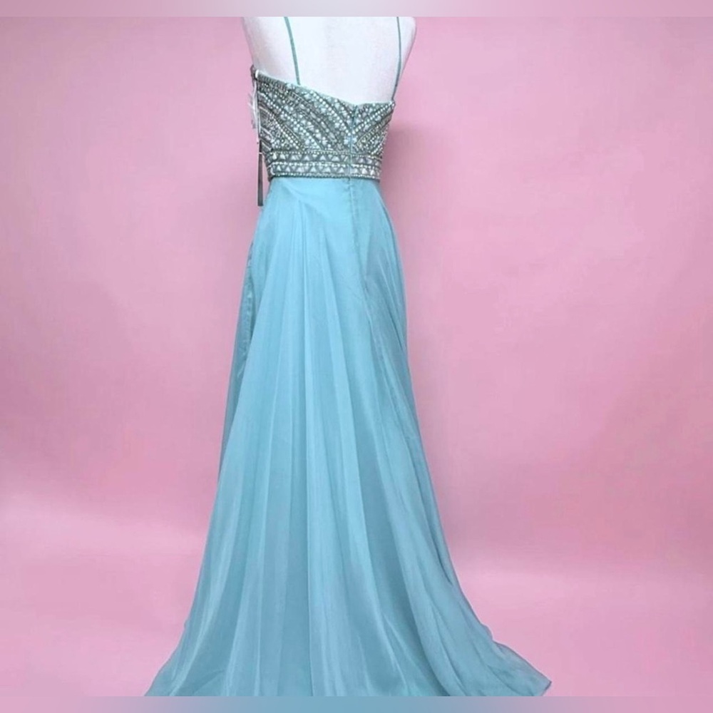 Mac Duggal Beaded Cool Mist Gown - Picture 6 of 9
